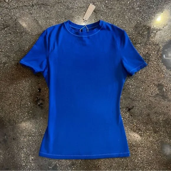 *SOLD* NEW Skims Cotton Jersey T-Shirt Sz XS in Cobalt - Picture 5 of 5